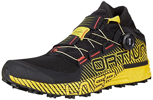 La Sportiva Cyklon Mountain Running Shoe - Men's Black/Yellow 43.5