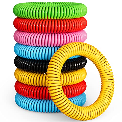 BUGBAND 12 Pack Mosquito Bracelets, Mosquito Bracelets Outdoor for Adults and Kids, Individually Wrapped DEET-Free Waterproof Bands