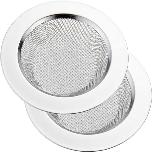 LASSHSWA 2 PCS Kitchen Sink Strainer Stainless Steel, Kitchen Sink Drain Strainer， Sink Strainers with Large Wide Rim 4.5' Diameter for Kitchen Sinks