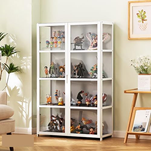 JSDMBD Display Case, 4/5 Tier Curio Display Cabinet Acrylic Glass Cabinet Display with Door Storage Cabinet for Collectibles Double Doors Easy to Clean and Install Doorsealed Dustproof