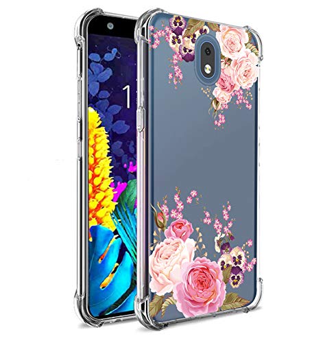 Bereajoy for LG K30 2019 / LG Escape Plus/LG Journey LTE L322DL Case，Ultra-Thin TPU Soft Plastic Anti-Fall Mobile Phone Protection Case Cover for LG K30 2019 (Pink Flower)