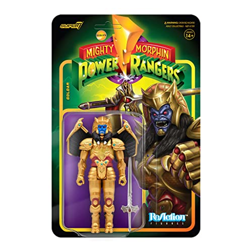 Super7 Mighty Morphin Power Rangers Goldar - 3.75' Power Rangers Action Figure with Accessory Classic TV Show Collectibles and Retro Toys