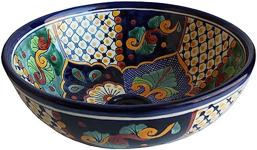 Fine Crafts Imports Janitzio Round Ceramic Talavera Vessel Sink