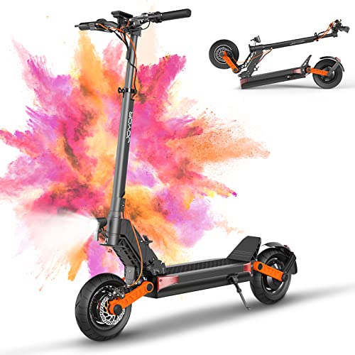 JOYOR S5 Electric Scooters, 31 MPH & 34 Miles,800W Scooter for Adults 330 Lbs Dual Disk Brake Foldable Scooter with 10' Solid Tires…