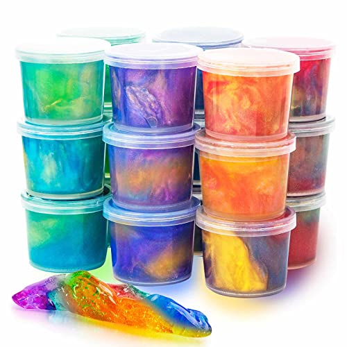 24 Pack Mini Slime, Galaxy Slime Party Favors, Stretchy Slime Kit for Classroom Prizes, Christmas Stocking Stuffers, Goodie Bag Stuffers for Kids Boys Girls 5-12.