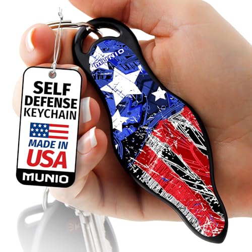 MUNIO Original Self Defense Keychain Kit - Self Protection Personal Safety Essentials, Portable Defense Kubotan, Legal for Airplane Carry - TSA Approved - Made in USA (Urban Patriot)