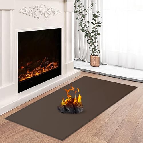 TOHONFOO Hearth Rugs for Fireplaces Fire Resistant, 24 X 42 inches Fireproof Fireplace Mat Hearth Area Rug, Fireproof Mat for Fireplace Indoor & Outdoor