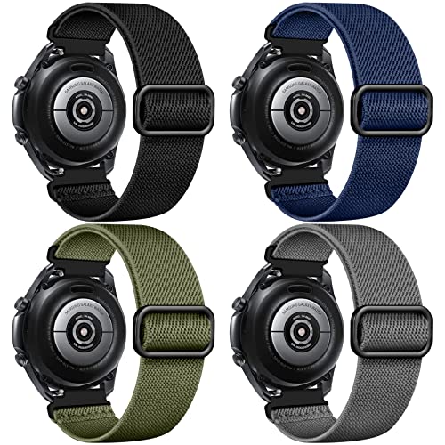 Easuny 22mm Watch Bands Compatible for Samsung Galaxy Watch 3 45mm/Samsung Gear S3 Frontier/Galaxy Watch Band 46mm for Men, Soft Nylon Elastic Braided Breathable Watch Wristband, 4 Packs