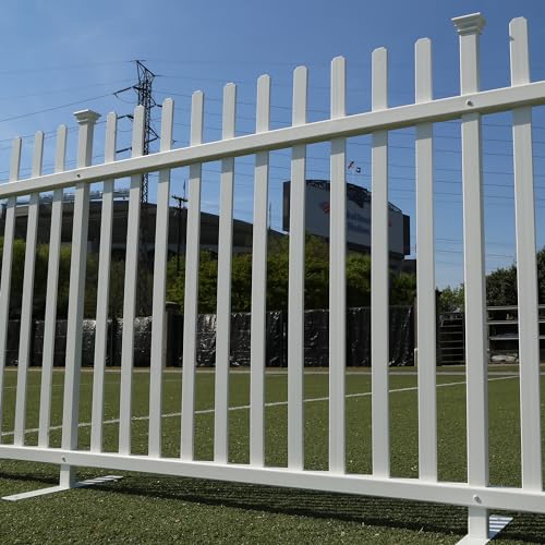 Zippity Outdoor Products ZP19026 Lightweight Portable Vinyl Picket Fence Kit w/Metal Base(42' H x 92' W), White