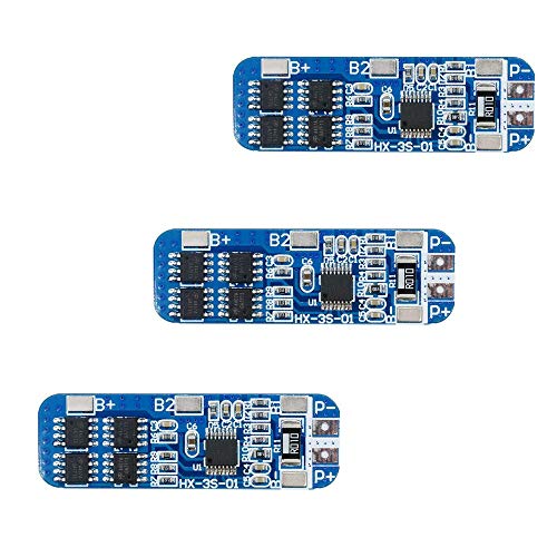 Comidox 3S 12V 10A 18650 Lithium Battery Protection Board BMS Li-ion Charger Protection Module Anti-Overcharge/Over-Discharge/Over-Current/Short Circuit 3Pcs