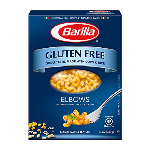 BARILLA Gluten Free Elbows Pasta, 12 Ounce - Non-GMO Gluten Free Pasta Made with Blend of Corn & Rice - Vegan Pasta