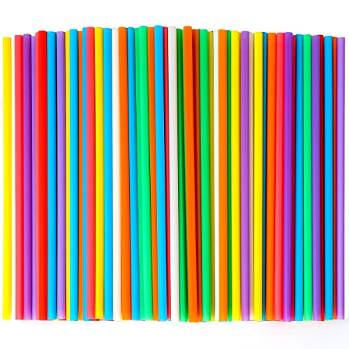 500 Pcs Colorful Disposable Drinking Plastic Straws.(0.23'' diameter and 8.26' long)-8 Colors