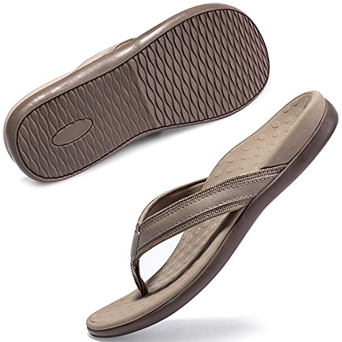 LLSOARSS Plantar Fasciitis Feet sandal with Arch Support - Best Orthotic flip flops for Flat Feet，heel pain- for Women