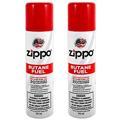 Zippo Butane Fuel 75 Milliliter / 2.5 Ounces (2-Pack)