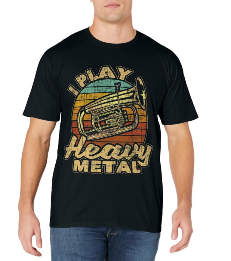 I Play Heavy Metal - Colorful Retro Baritone Marching Band T-Shirt