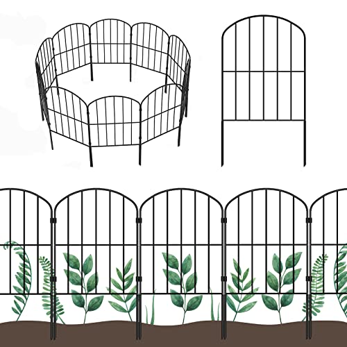 OUSHENG Decorative Garden Fence Fencing 10 Panels, 10ft (L) x 24in (H) Rustproof Metal Wire Border Animal Barrier for Dog, Flower Edging for Yard Landscape Patio Outdoor Decor, Arched