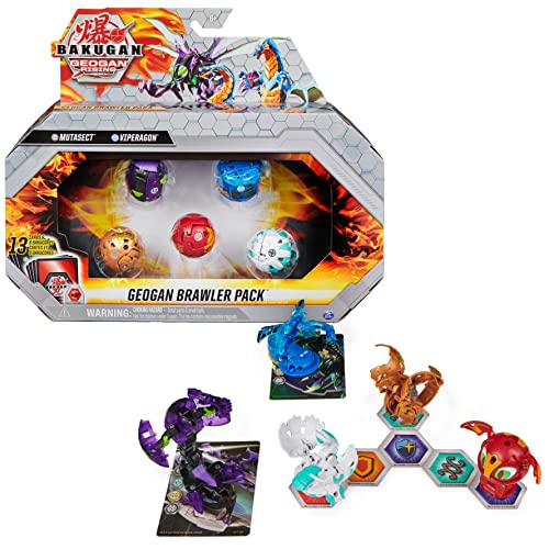 Bakugan Geogan Brawler 5-Pack, Exclusive Mutasect and Viperagon Geogan and 3 Collectible Action Figures, Kids Toys for Boys