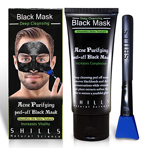 SHILLS Blackhead Remover, Pore Control, Skin Cleansing, Purifying Bamboo Charcoal, Peel Off Face Mask,1 Bottle(1.69 fl. oz)