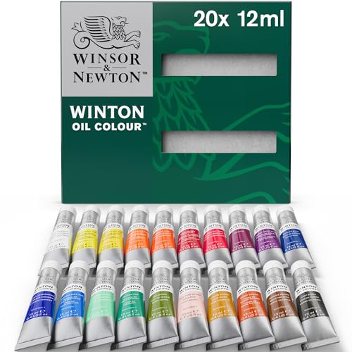 Winsor & Newton Winton Oil Color Paint Set, 20 x 12ml (0.4-oz) Tubes