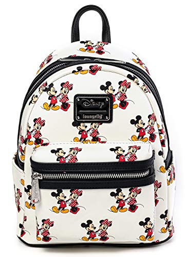 Loungefly Disney Mickey and Minnie Mouse AOP Womens Double Strap Shoulder Bag Purse