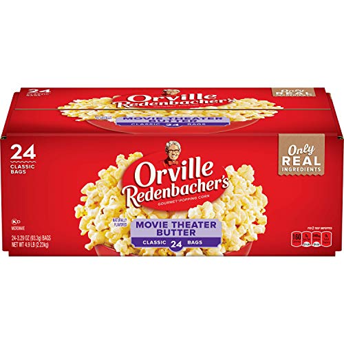 Orville Redenbacher's Movie Theater Butter Microwave Popcorn, 3.29 Ounce Classic Bag, 24-Count