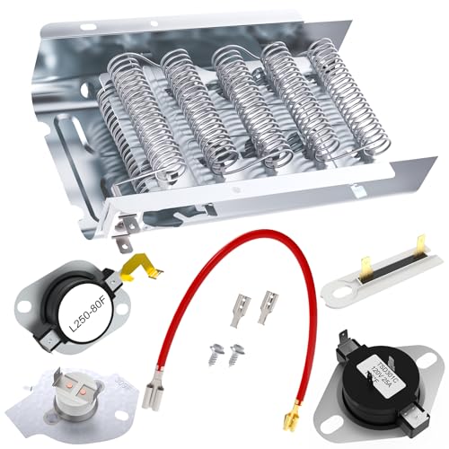 279838 W10724237 Dryer Heating Element Kit Fit for Whirlpool Cabrio Kenmore Roper Maytag Amana Crosley Dryer Parts Thermostat Thermal Fuse Replaces 3398063 3398064 3403585 8565582 W10724237 WP279837