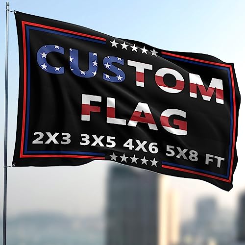 Custom Flag 3x5 Ft Double Sided Outdoor,Personalize Print Your Own Text/Photo/Logo,Custom Flags for Outside,Customized Indoor Outdoor Decoration