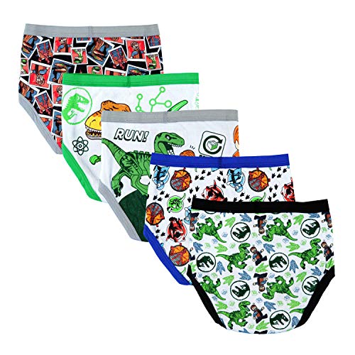 LEGO Boys 100% Combed Cotton Underwear With Jurassic World, Star Wars, Batman and Core Lego in Sizes 4, 6, 8, 5-Pack Jurassic World LEGO, 8