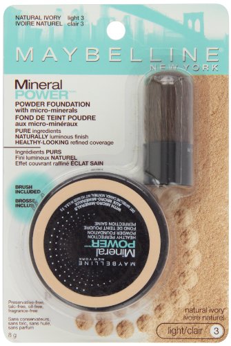 Maybelline New York Mineral Power Powder Foundation, Natural Ivory, 0.28 Ounce