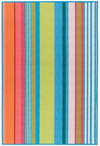 Dash & Albert Mellie Stripe Machine Washable Rug, 8 X 10 Feet, Multi Stripe Pattern