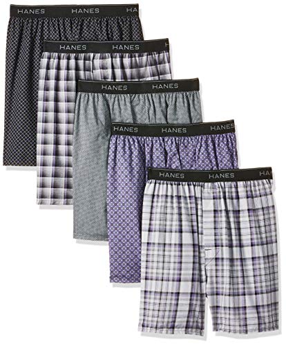 Hanes Men Hanes Men's Tagless Boxers with Exposed Waistband, Assorted Multi-Packs and Colors