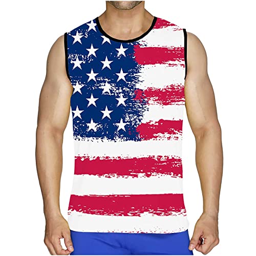 wodceeke American Flag Tank Top Men,Muscle Shirts for Men Fashion 4Th of July Shirts 1776 Sleeveless Graphic Gym Tank Tops