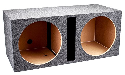 QPower QBASS 15 Inch Heavy Duty MDF Car Audio Stereo Speakers Subwoofer Sub Box Enclosure with Dual Vented Chamber and Charcoal Carpet