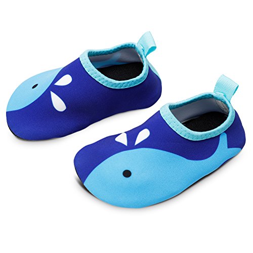 Bigib Toddler Kids Swim Water Shoes Quick Dry, Blue Whale, Size Toddler 8