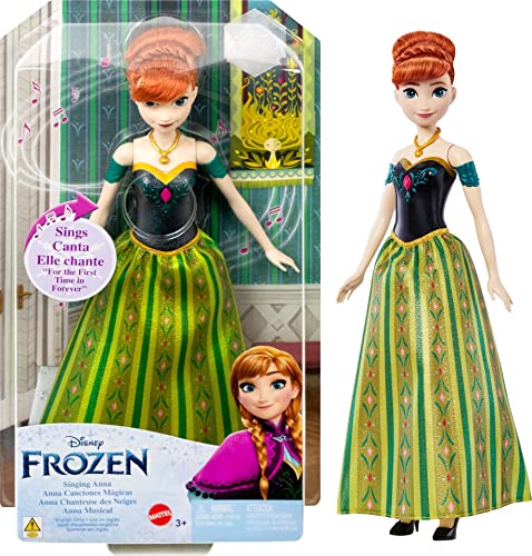 Mattel Disney Frozen Toys, Singing Anna Doll in Signature Clothing, Sings “For the First Time in Forever” from the Mattel Disney Movie Frozen