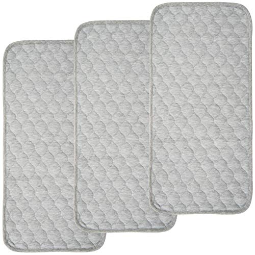 BlueSnail Quilted Thicker Waterproof Changing Pad Liners,3 Count(Gray)