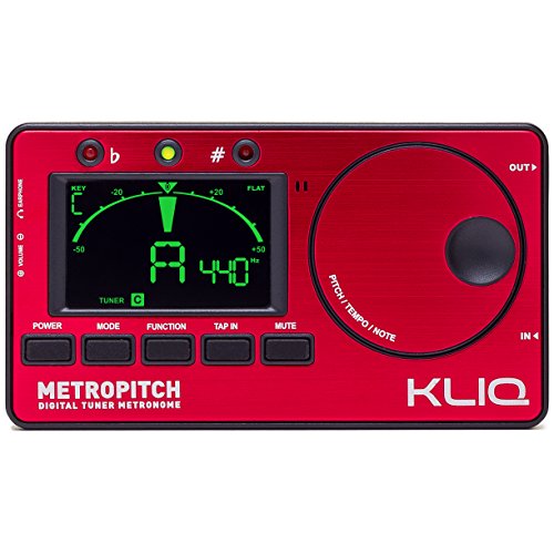 KLIQ MetroPitch - Metronome Tuner for All Instruments - with Guitar, Bass, Violin, Ukulele, and Chromatic Tuning Modes (MetroPitch, Red)
