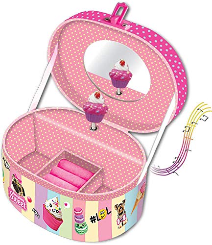 Hot Focus Oval Shaped Sweet Crush Scented Musical Jewelry Box with Storage – Cupcake Figurine and plays Beethoven’s Für Elise. Prefect for Kids/Girls/Twwen.