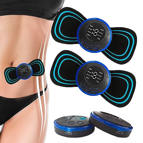 PLENO 2 Mini Muscle Body Massager Host with 2 Replaceable Whole Pads and 19 Speed 8 Modes for Pain Relief for Full Body and Relaxation of Arm, Leg, Foot, Shoulder, Waist