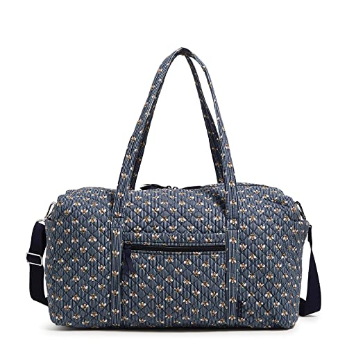 Vera Bradley Large Travel Duffle Bag, Bees Navy-Recycled Cotton