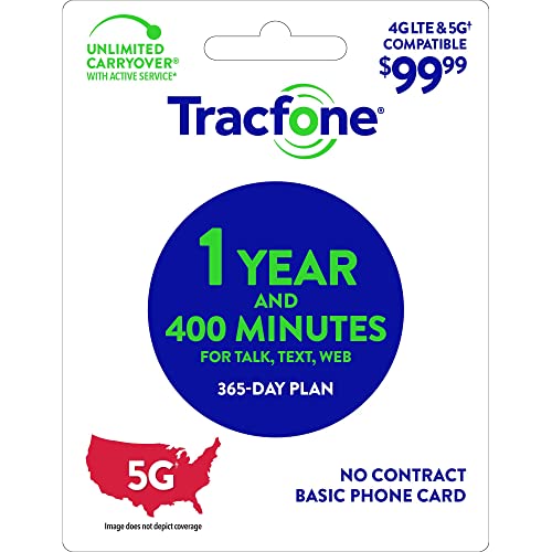 Tracfone $99.99 Basic Phone Plan, 400 Minute, 365 Days [Physical Delivery]