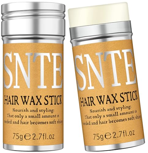 Hair Wax Stick, 2PCS-Wax Stick For Hair Slick Stick, Hair Wax Stick for Flyaways Wax Hair Stick Edge Frizz No-white Chips & No-Residue & No-Greasy & Easy to Absorb 2.7 Oz.(Pack of 2)