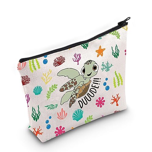 Nemo Dory Movie Merchandise Squirt Lover Gift Dude Squirt The Turtle Quote Makeup Zipper Pouch (duuude bag)