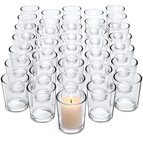 Letine Tealight Glass Votive Candle Holders Bulk Set of 36 - Clear Candle Holder for Festival Decor/Wedding Propose Parties Holiday and Home Decor