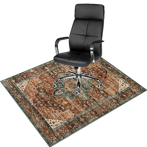 Anidaroel 48'x60' Chair Mat for Hardwood Floor/Tile Floor, Desk Chair Mat for Hard Floors, Under Desk Rug Protector for Rolling Chair, Computer Gaming Chair Mat, Low Pile Carpet Floor Mat