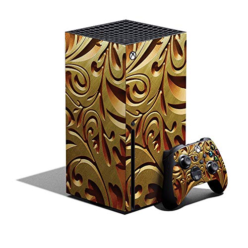 MightySkins Skin Compatible with Xbox Series X Bundle - Mosaic Gold | Protective, Durable, and Unique Vinyl Decal wrap Cover | Easy to Apply and Change Styles | Made in The USA