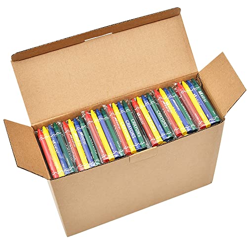 Madisi Crayons Bulk Pack, Regular Size, 4 Colors, 150 Packs, 600 Count