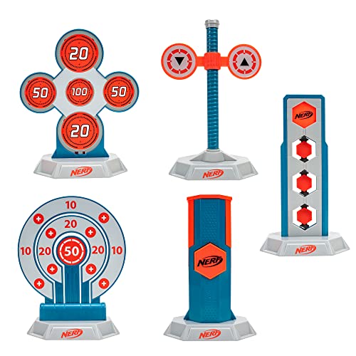 NERF Elite 5-in-1 Target Challenge - Five Unique Targets with Five Stackable Bases Plus Trophy Target Token