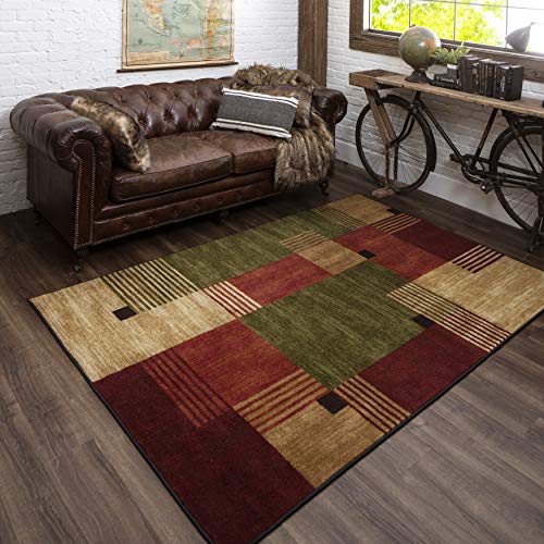 Mohawk Home Alliance Modern Geometric 5' x 8' Area Rug - Red - Perfect for Living Room, Dining Room, Office