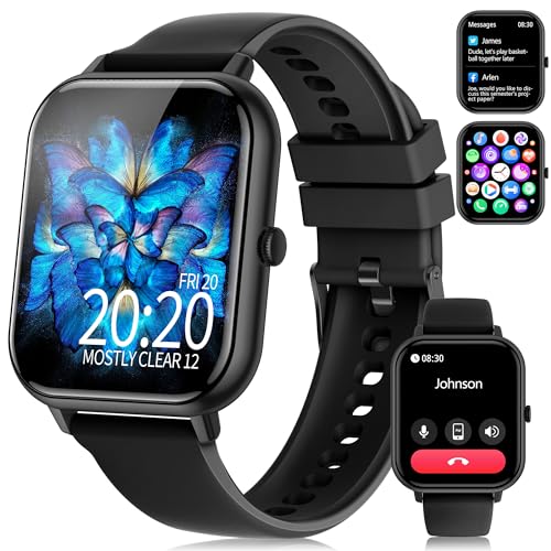 Smart Watch for Men Women(Answer/Make Call),1.83' Fitness Tracker with Blood Pressure Heart Rate Monitor,Sleep Tracker,Pedometer,123 Sport Modes, IP68 Waterproof Smartwatches for iPhone&Android